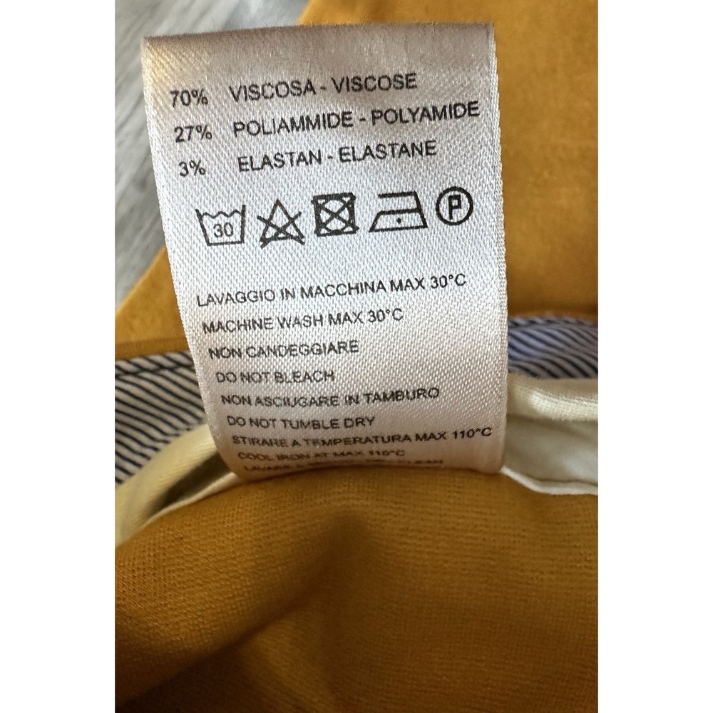 Malu Yellow dress pants cropped women's Size Large L Slit - Picture 5 of 15